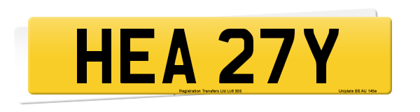 Registration number HEA 27Y